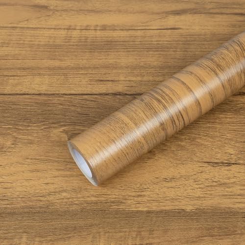 Hode Klebefolie Möbel Möbelfolie Holzoptik Selbstklebend Holzfolie Schrankfolien Selbstklebende Folie für Möbel Arbeitsplatte Küche Tapete Holz Braun Eiche 30x200cm