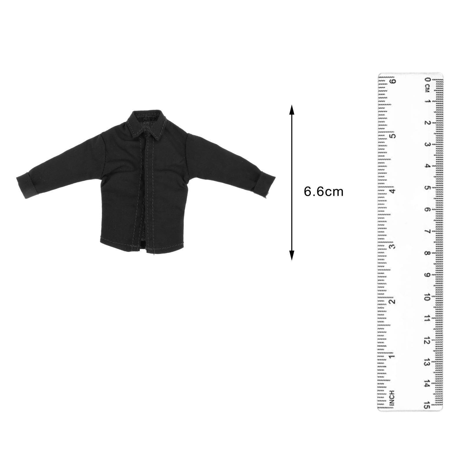 Camicia da Uomo in 1:12 per Soldatini in Miniatura, Camicia Casual da Indossare sopra Le Action Figure da 6 Pollici, Nero