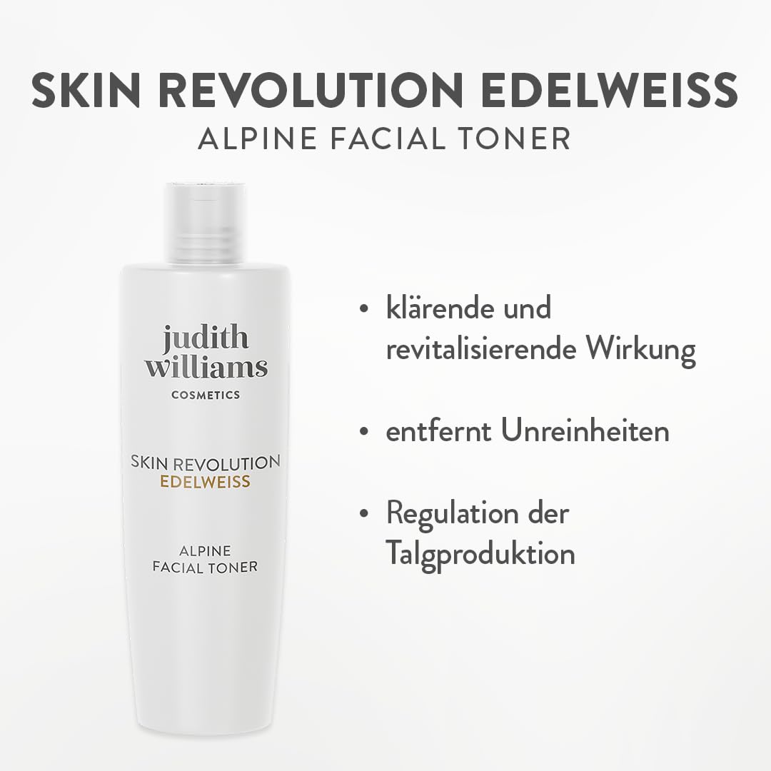Judith Williams Cosmetics Edelweiss Set Creme, Reinigung & Toner, 3-tlg. | 3-tlg., gerötete & gereizte Haut, gegen Kollagenabbau, gegen Pigmentflecken, spendet Feuchtigkeit, Skin Revolution Edelweiss