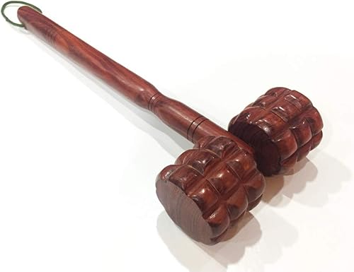 Masajeador manual de madera Makha para el músculo, cuello, pie, punto de activación, celulitis, Tailandia, 12 x 4 pulgadas