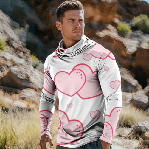 Sudaderas de hombre San Valentín chulas con diseño de corazón rosa romántico 2