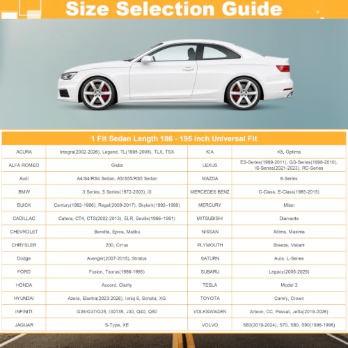Image of GUNHYI 16 Layers Car Cover Waterproof All Weather, Heavy Duty Outdoor Car Cover Universal Fit Sedan Honda Accord, Lexus ES350, Audi A6, Buick Lacrosse, Cadillac CT5, Tesla Model S, Volvo S90 etc.