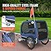 GOWE Dog Bike Trailer, Supports up to 100 lbs, Pet Cart Bicycle Carrier, Easy Folding Frame with Quick Release Wheels, Universal Bicycle Coupler, Reflectors, Flag, Collapsible to Store, Blue/Black