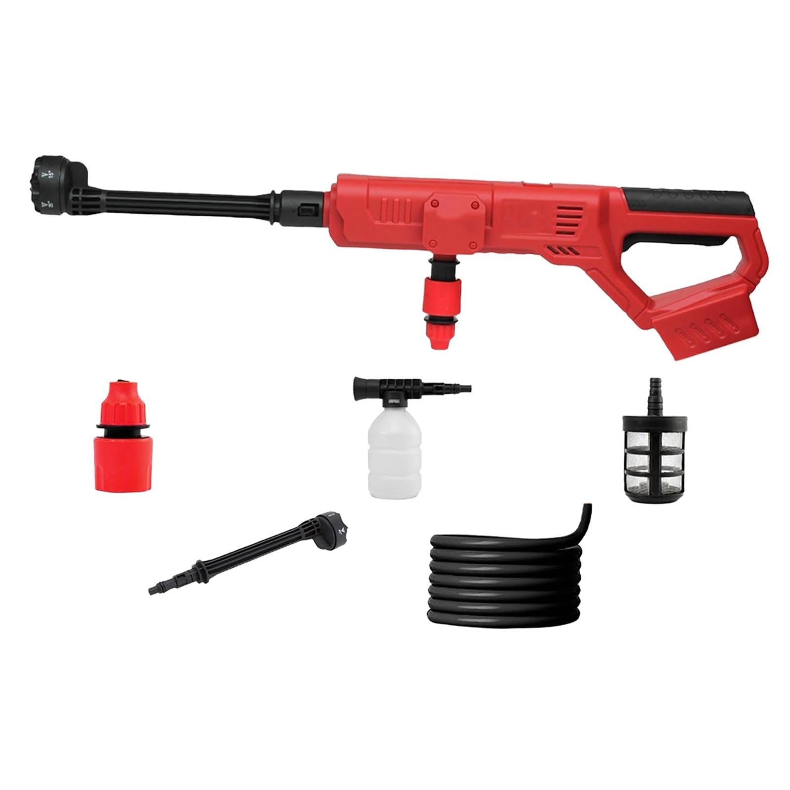 predolo Kit di Lavaggio Auto con idropulitrice, ugello Regolabile 6 in 1, idropulitrice elettrica Senza Fili per pareti, Pavimenti, Giardino, Recinzione,
