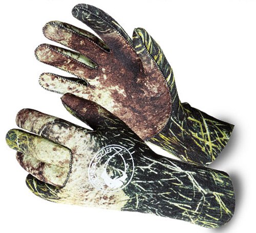 Sporasub 2mm Sea Green Camu Camouflage Green Gloves for Spearfishing Freediving (SM)