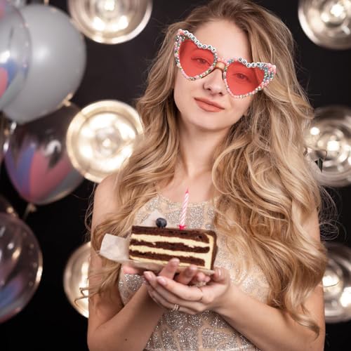 ZEBSF Happy Birthday Girl Sunglasses for Women and Girls, Square Cute Pink Party Glasses for Birthday Gift Accessories2