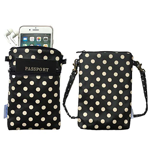 Image of Cross Body Phone Pouch for Women, Tainada Universal Crossbody Travel Dual Zippered Wallet Purse Bag with Detachable Strap for iPhone Xs Max, XR, Samsung S10+, S9+ Note 9