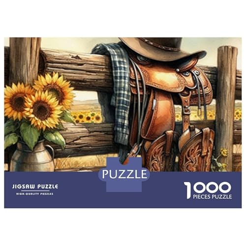 Puzzle de 1000 piezas Western Cowboy con acabado artístico de alta calidad 2