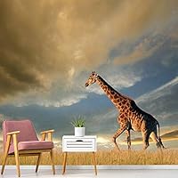 Wall Mural Giraffe Removable Self-Adhesive Wallpaper Wall Decoration for Bedroom Living Room - 66x96 inches