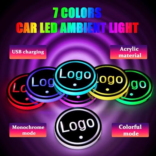Luz LED personalizable para portavasos de carro 2 piezas miniatura 3