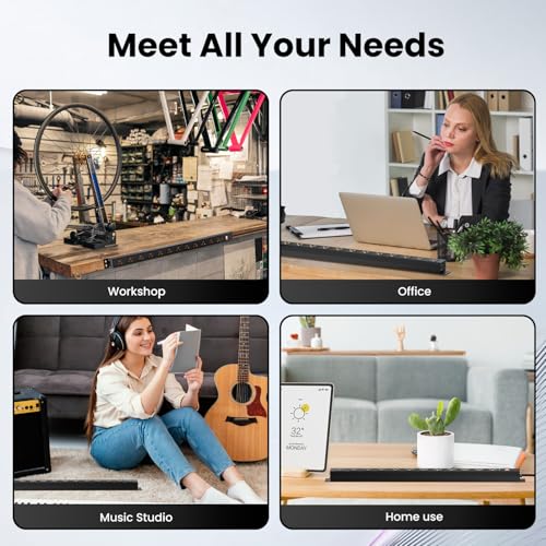 Metal 12 Outlet Mountable Power Strip Wall Mount Heavy Duty 1000J Surge Protector Wide-Spaced Commercial Power Strip 15A 125V 1875W, 6FT SJT 14AWG Power Cord for School Garage Office Workbench-Black by OXZEEWEE - Image 7