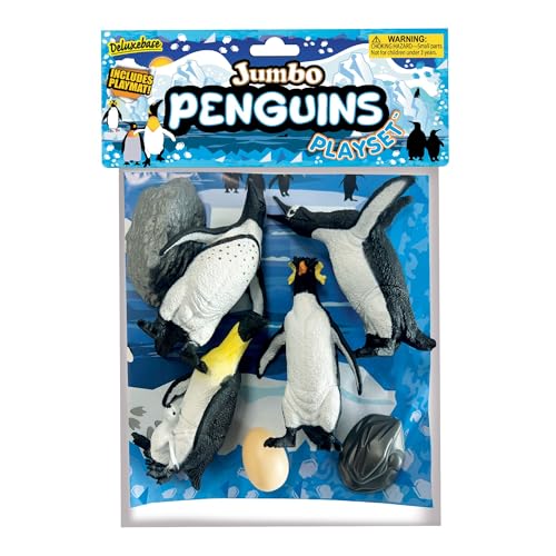 Deluxebase Juego jumbo - Pingüino, juego de 7 piezas de figuras de pingüino con tapete de juego para niños, grandes juguetes de animales para juego creativo y aprendizaje Deluxebase Juego jumbo - Pingüino, juego de 7 piezas de figuras de pingüino con tapete de juego para niños, grandes juguetes de animales para juego creativo y aprendizaje
