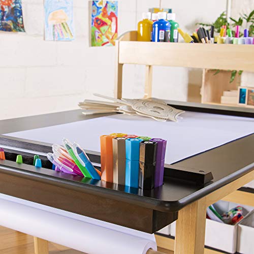 Guidecraft-Deluxe-Art-Center-Kids-Arts-and-Crafts-Table-and-Chairs-Set-with-Storage-Shelves-Bins-Paper-Roll-for-Drawing-and-Painting-Wooden-Art-Desk-for-Kids-Playroom-Toddler-Activity-Table Guidecraft Deluxe Art Center Kids Arts and Crafts Table and Chairs Set with Storage Shelves Bins Paper Roll for Drawing and Painting Wooden Art Desk for Kids Playroom Toddler Activity Table