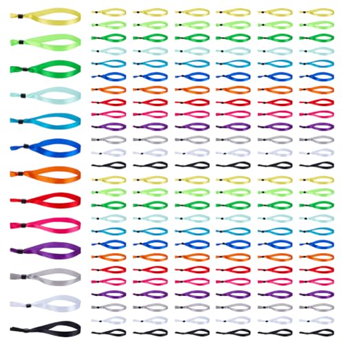 Bracelets en tissu 13 couleurs unies lot de 520 laissez-passer indéchirables pour soirée
