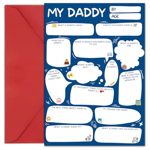 Hierein Daddy Birthday Card Fill In Activity Birthday Card for Dad