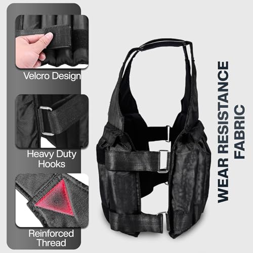 Weighted Vest 5Kg/10Kg/20Kg - Weighted Vest for Women & Men - Weight Vests - Body Weighted Jacket for Boxing, Cardio, Strength And Training - Durable Weighted Running Vest with Ironsand - Image 4