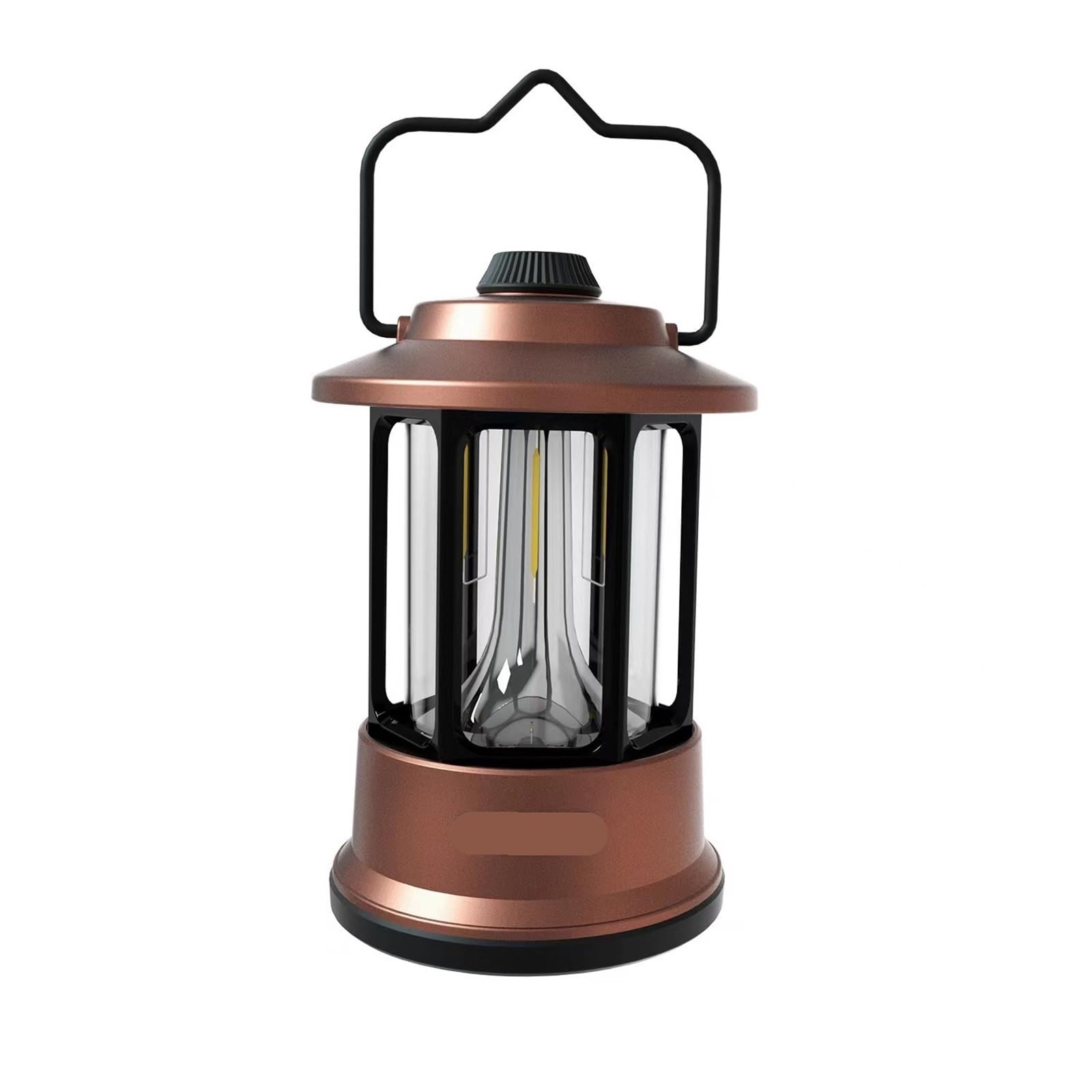 1000 W najjaśniejsze metalowe latarnie wiszące w stylu vintage, ciepłe światło, lampa kempingowa LED, do ponownego ładowania, lekkie światło namiotu do użytku na zewnątrz (brązowe)