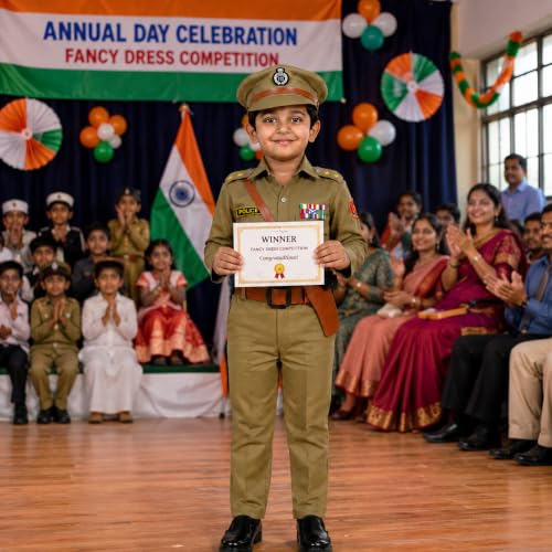 Image of Raj Costume Freedom Fighter Costume for Kids | Independence Day Fancy Dress | Patriotic School Function Dress | Boys & Girls