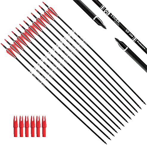 TIGER ARCHERY 30Inch Carbon Arrow Practice Hunting Arrows with Removable Tips for Compound & Recurve Bow(Pack of 12) TIGER ARCHERY 30Inch Carbon Arrow Practice Hunting Arrows with Removable Tips for Compound & Recurve Bow(Pack of 12)