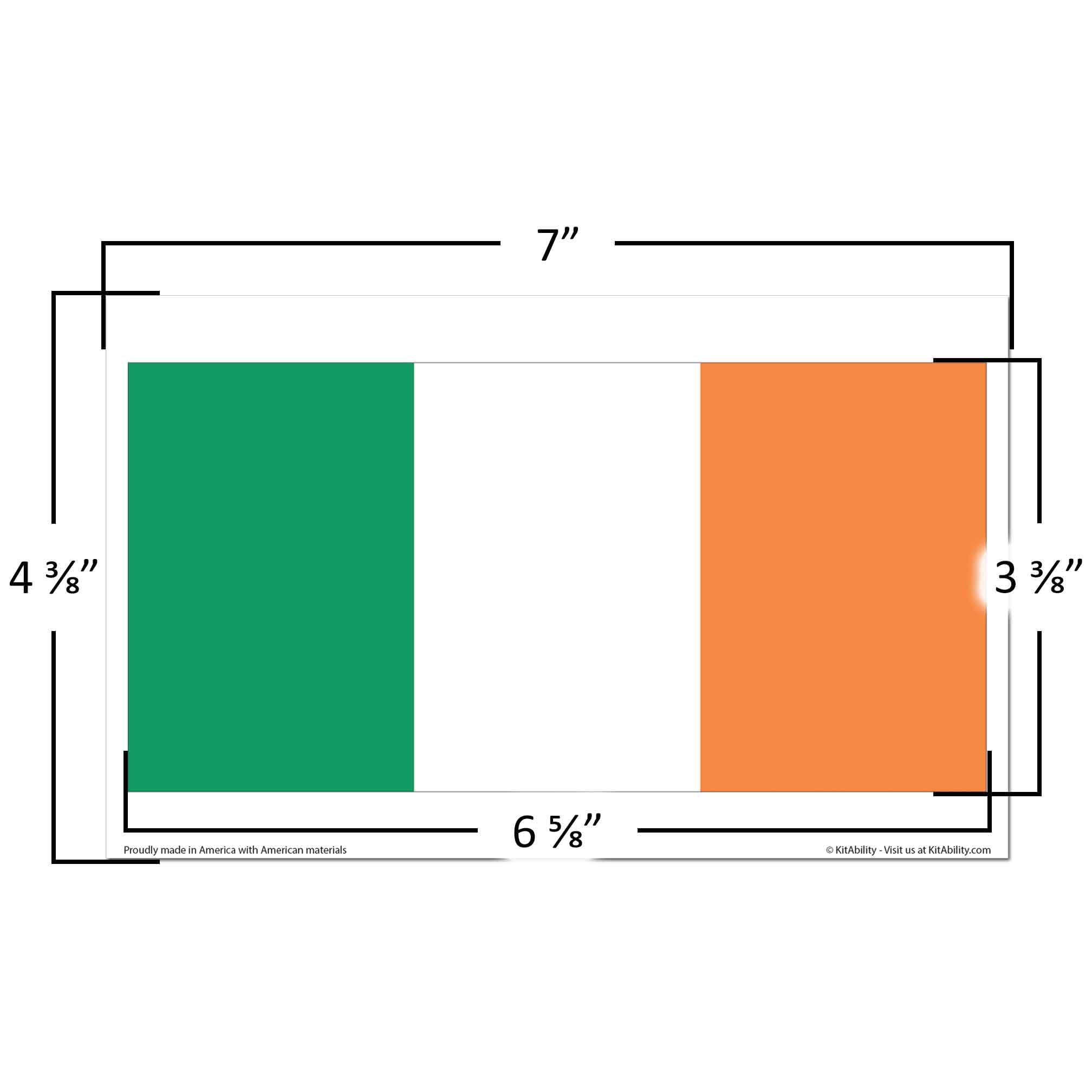 KitAbility World Country Flags for White Message Board Sidewalk Signs with 4 Inch Tracks, White Background, Ireland