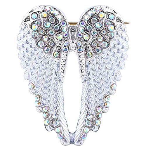 Ink2055 Women Rhinestone Inlaid Angel Wing Brooch Pin Cardigan Scarf Corsage Badge Decor,Vintage Fashion Brooch Pins For Women Teen Girls Crafts Gift - X331-3 #TOP23