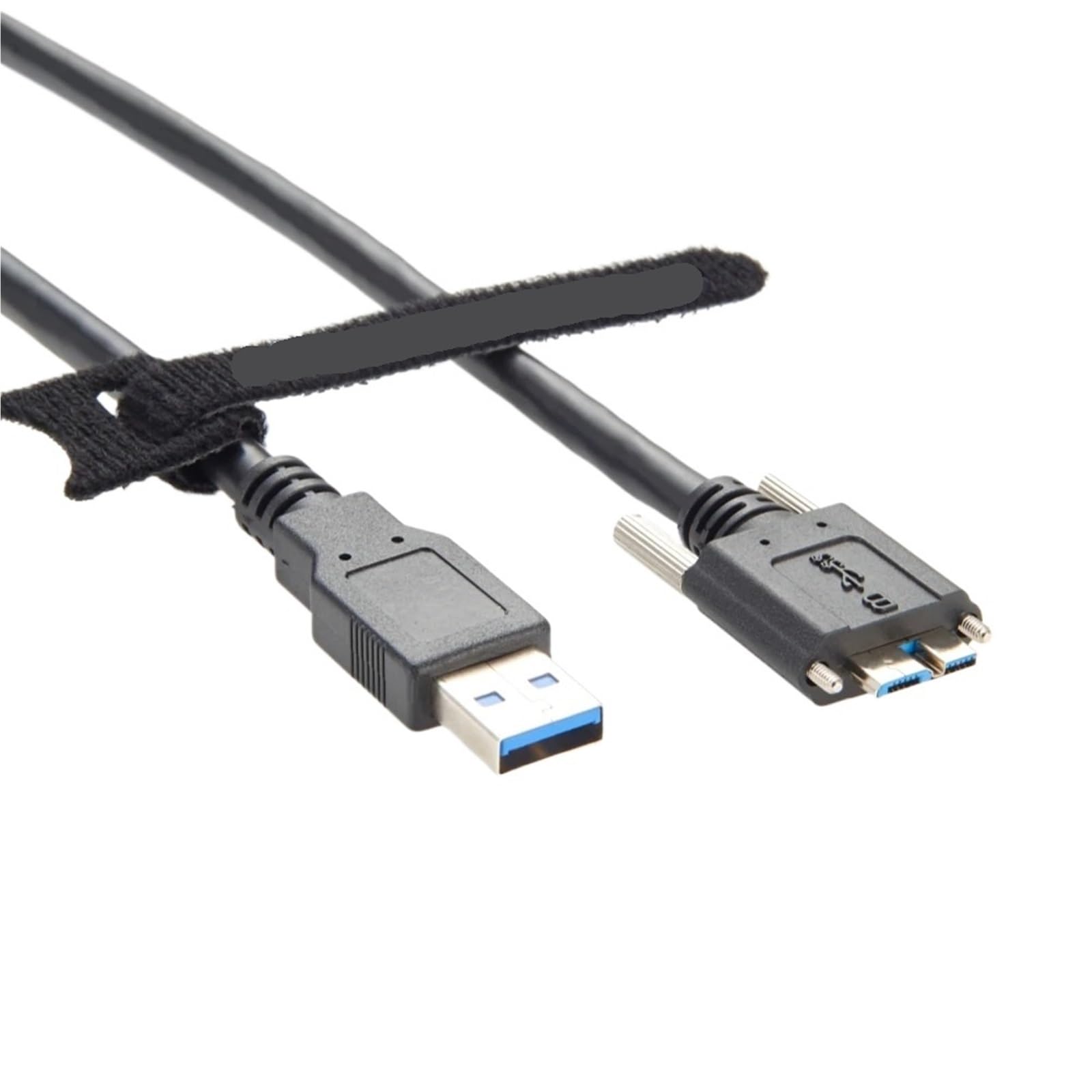 Cable USB 3.0 A a micro B de montaje en panel con bloqueo de tornillo, cable de datos de carga de doble tornillo