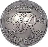 コンチョ イギリス 6ペンス 白銅貨 ジョージ6世 ER-4B ネジ式 1個