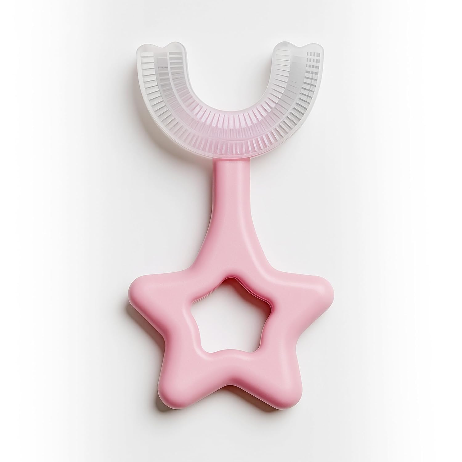 U Shaped Toothbrush for Kids, Food Grade Soft Silicone Brush Head, 360° Oral Teeth Cleaning Tools, Children Infant U Shape Manual Toothbrush (2-8 Years)(Star Shape)-image-36