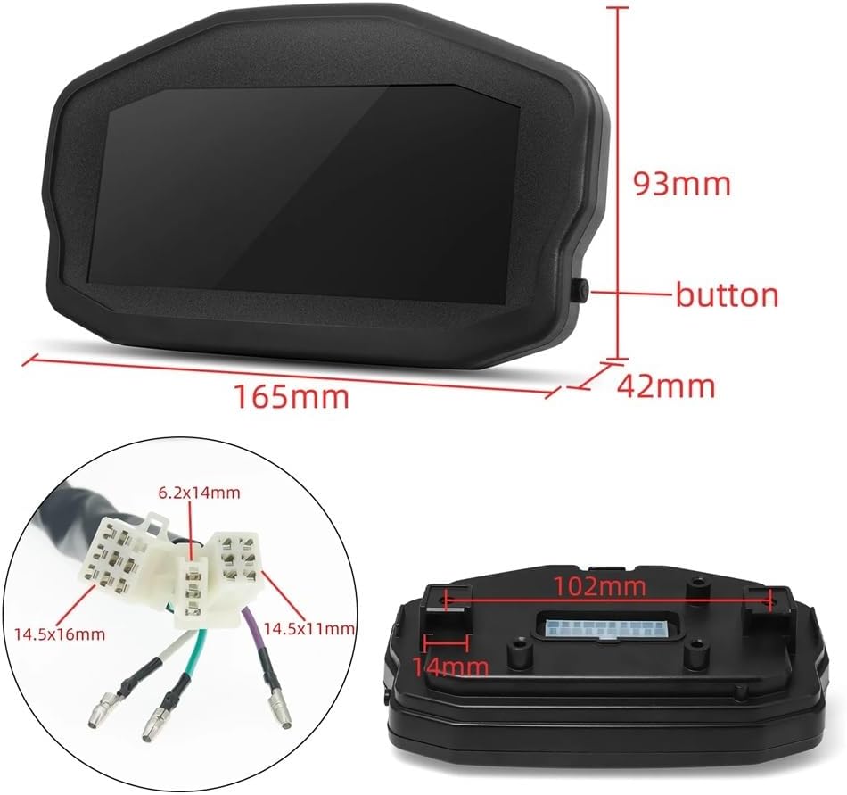 Motorcycle Odometer Gauge Universal Tachometer Motorcycle Digital Odometer Fuel Meter Display Dashboard For 2,4 Cylinders
