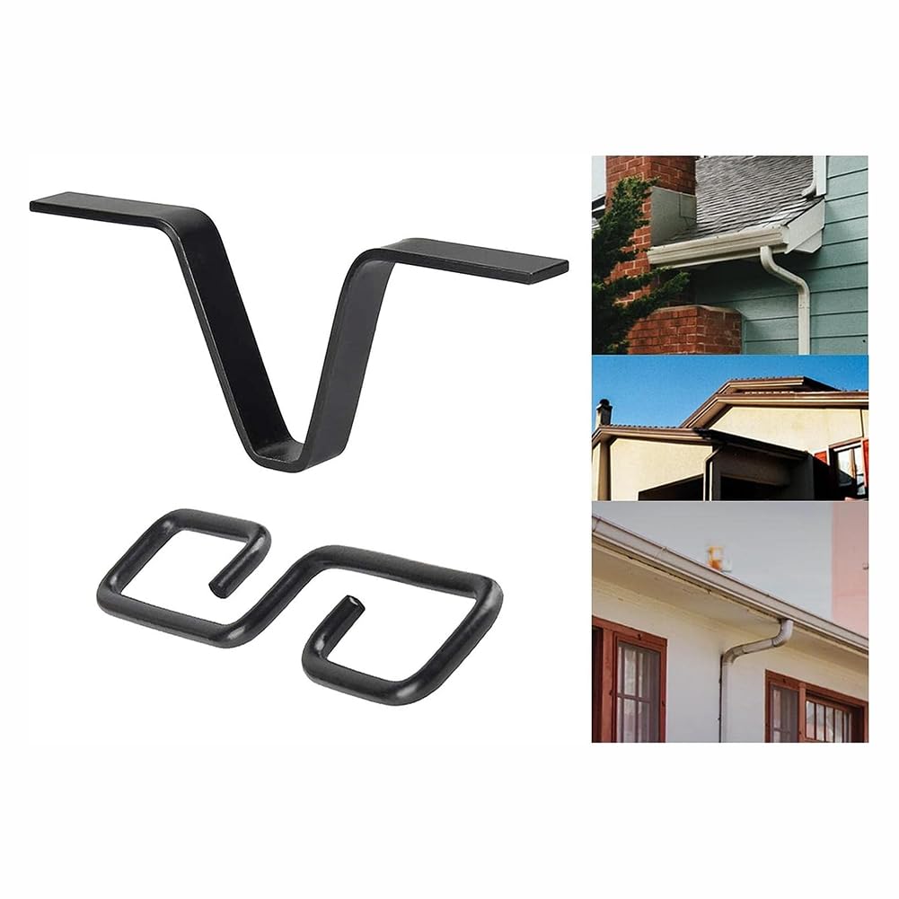 Adaptador de cadena de lluvia para canalones de lluvia, color negro, con forma de V, gancho para cadena de lluvia con forma de S, para clima lluvioso al aire libre