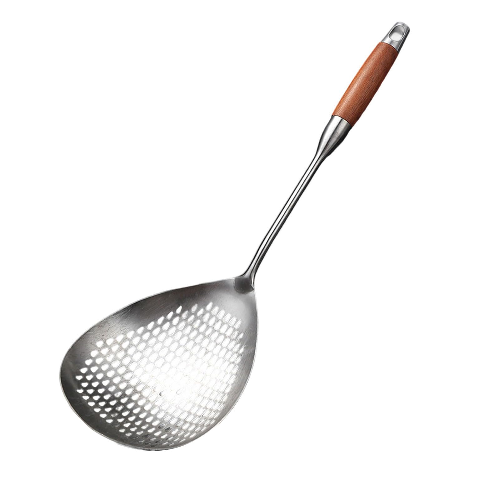Buxuaaaa Stainless Steel Strainer Ladle for Vegetable Broth Ergonomic Handle Skimmer Household Slotted Spoon Kitchen Utensils
