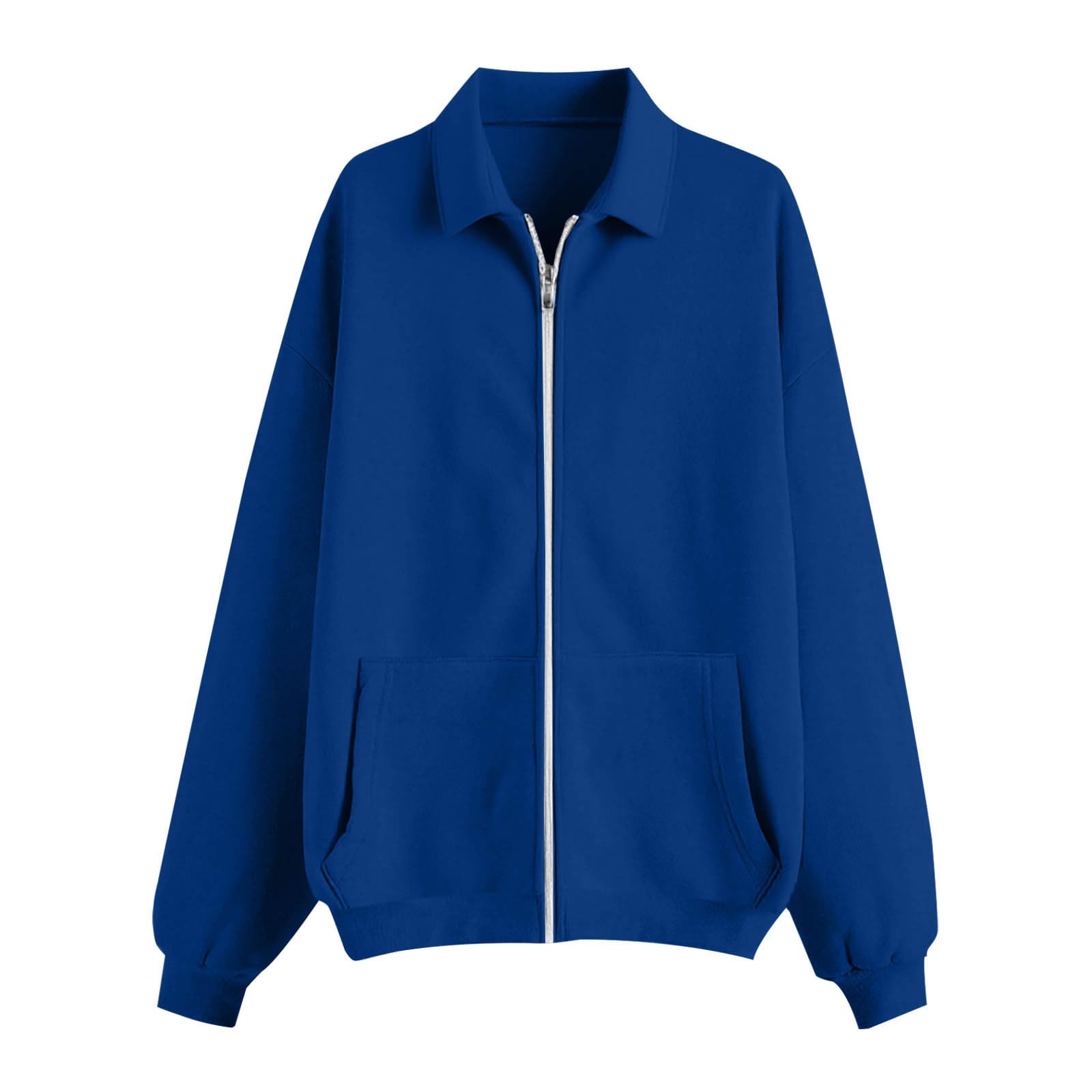 Generisch Jacke Damen Winter Sweatjacke Casual Übergangsjacke Einfarbig