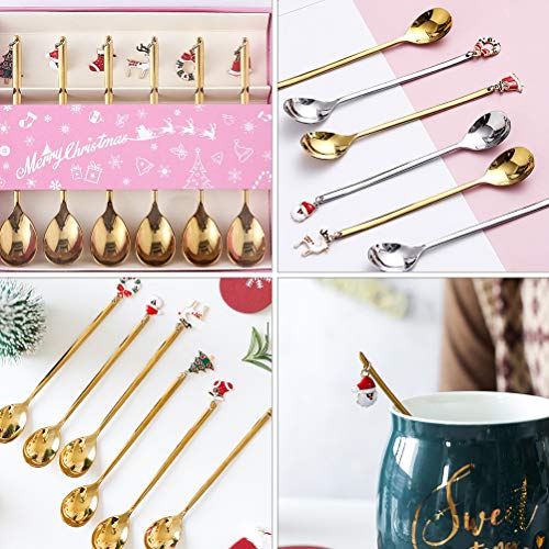 6 unidades colheres de café para misturar colheres para misturar colheres de aço inoxidável