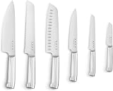 Smeg 50's Style 6 Piece Knife Block Set, Acacia Wood and German Steel, Black, KBSF02BL - 5