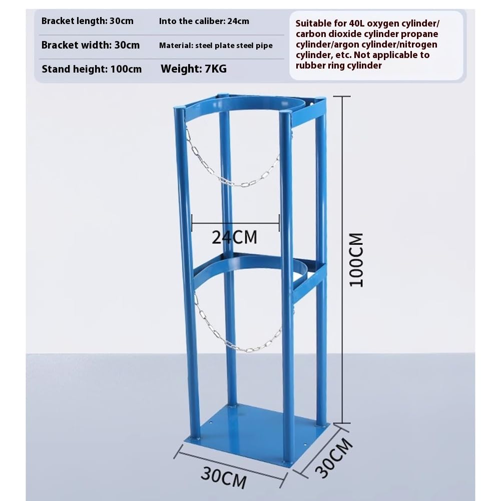 Soporte de cilindro de gas con cadena, soporte de tanque de oxígeno resistente para almacenamiento de acetileno, estante de fijación de hospital de laboratorio