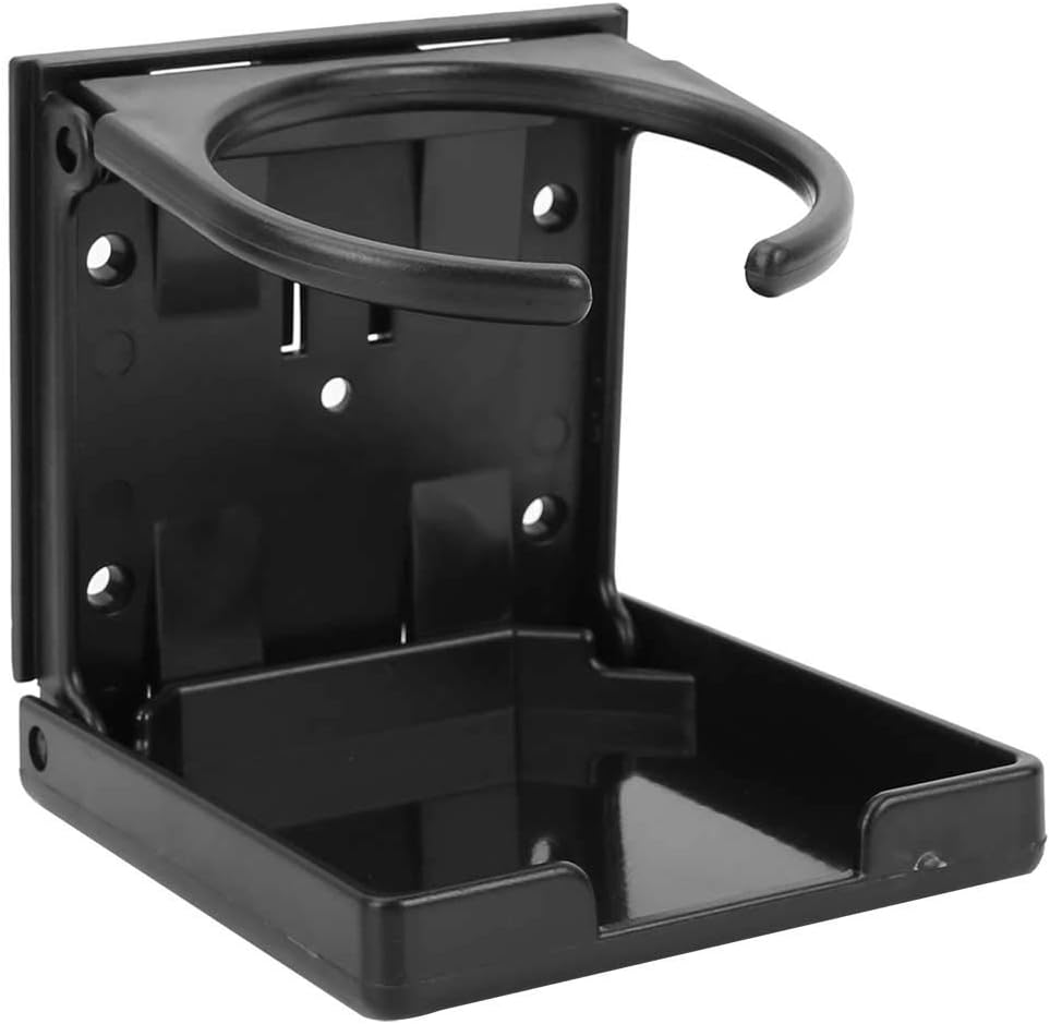 VGEBY Foosball Table Cup Holder, Folding Cup Drink Holder External Cup Rack for Foosball Game Table Black