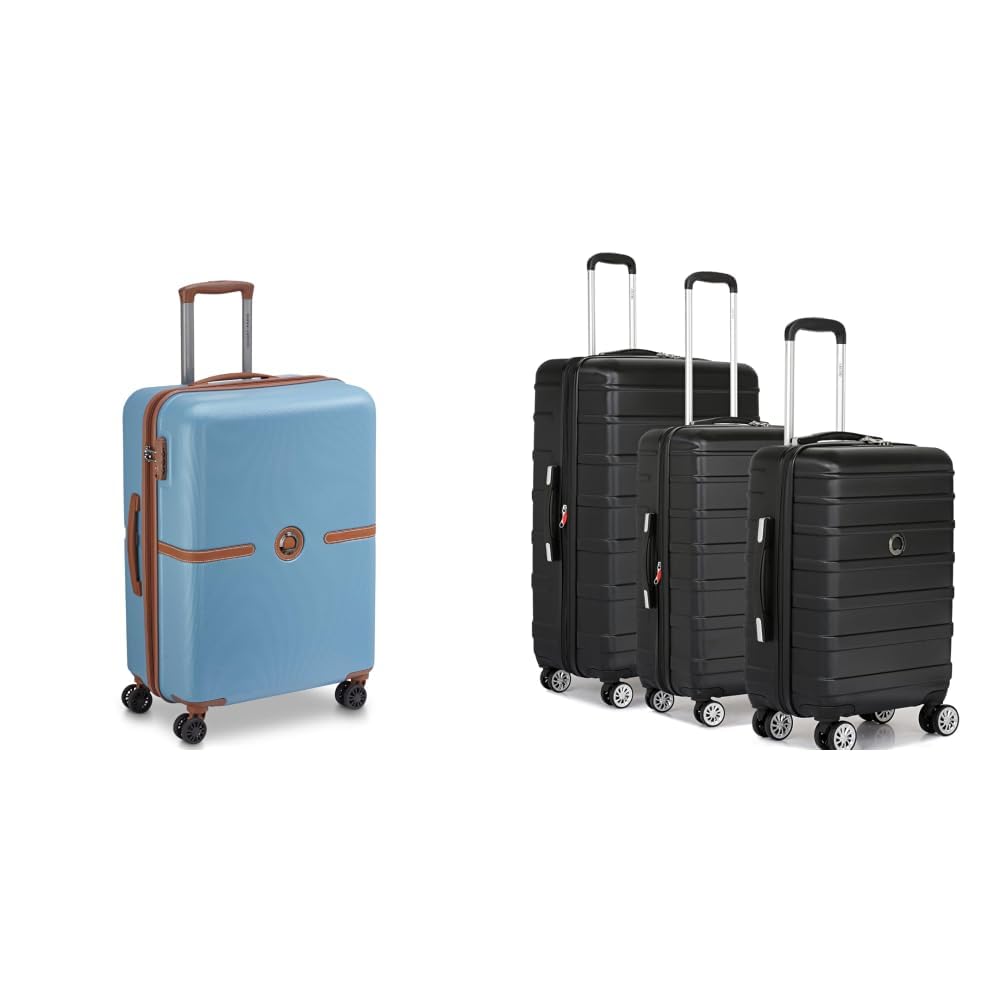 delsey paris Juliette 65.5 cms Medium Check-in ABS/Polycarbonate Hard Sided 8 Wheels Spinner + Margot Trolley Bags Set of 3 Cabin, Medium & Large Luggage Premium Hardside Polycarbonate-picture-47