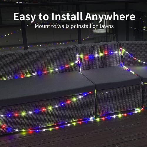 Image of Ainfox LED Rope Light, 100Ft 1080 LEDs Indoor Outdoor Waterproof LED Strip Lights Decorative Lighting Kit (Colorful)