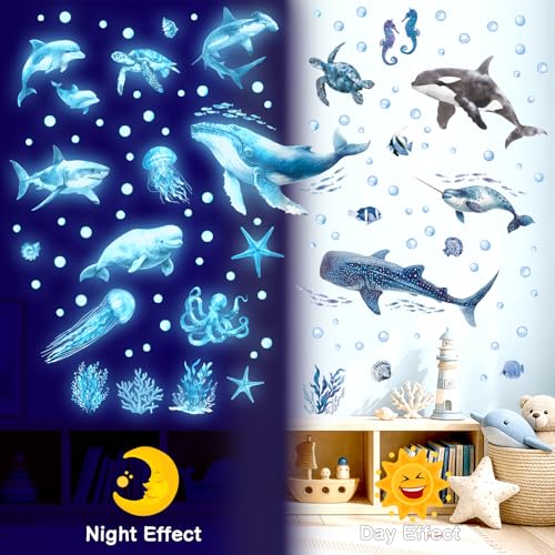 DECOWALL Vinilos Decorativos Animales Marinos que Brillan en la Oscuridad miniatura 2
