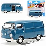 Generisch Volkwagen T2 Blau Kasten Transporter Bus 1967-1979 mit Rückzugsmotor ca 1/43 Modell Auto