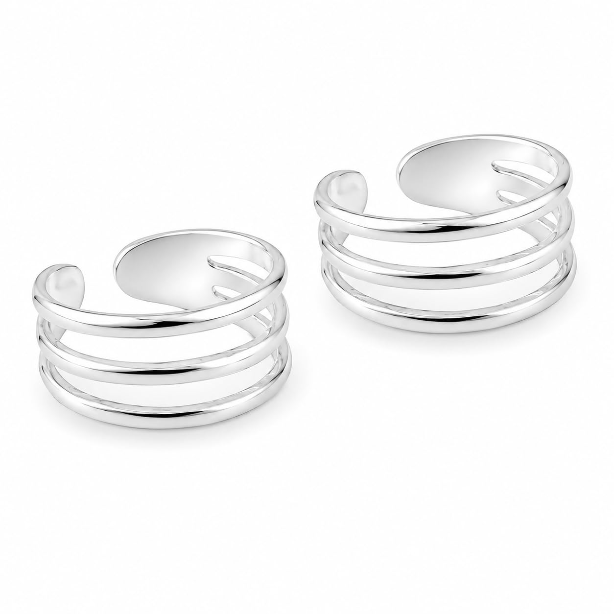 925 Sterling Silver Toe Rings For Women (Free Size)