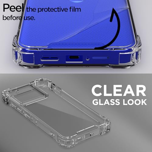 Image of Pikkme Back Cover for Motorola Moto Edge 60 Pro 5G Raised Edges Shockproof Clear PC + TPU Transparent Protective Phone Bumper Case(Transparent)