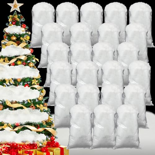 Jerify 24 Pack Christmas Fake Snow Xmas Cotton Like Fluffy