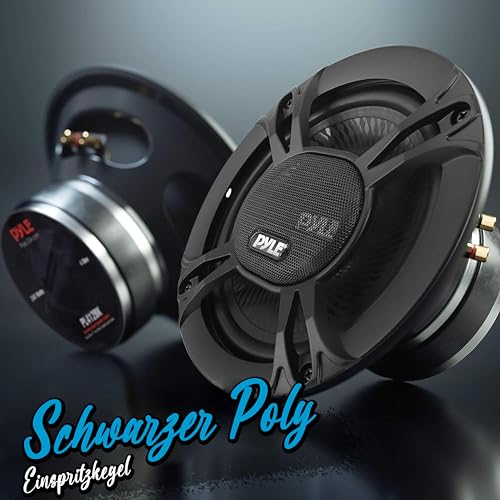 Pyle 2-Wege Lautsprecher Auto 10cm (4\) – Autolautsprecher 240W, Auto Boxen 4 Ω Impedanz, 1/2\ Neodym Hochtöner, 4,6cm (1,81\) Einbautiefe, ASV Spule, Poly Injection Membran – Einbaulautsprecher Paar