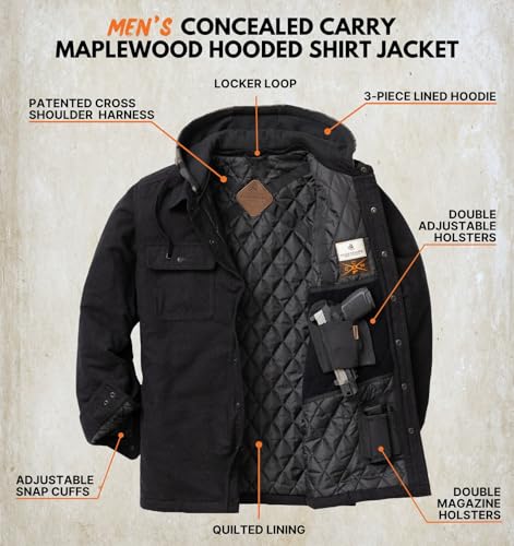 Image of Legendary Whitetails Men's Ccw Hooded Flannel Shirt Jacket Quilted Shacket