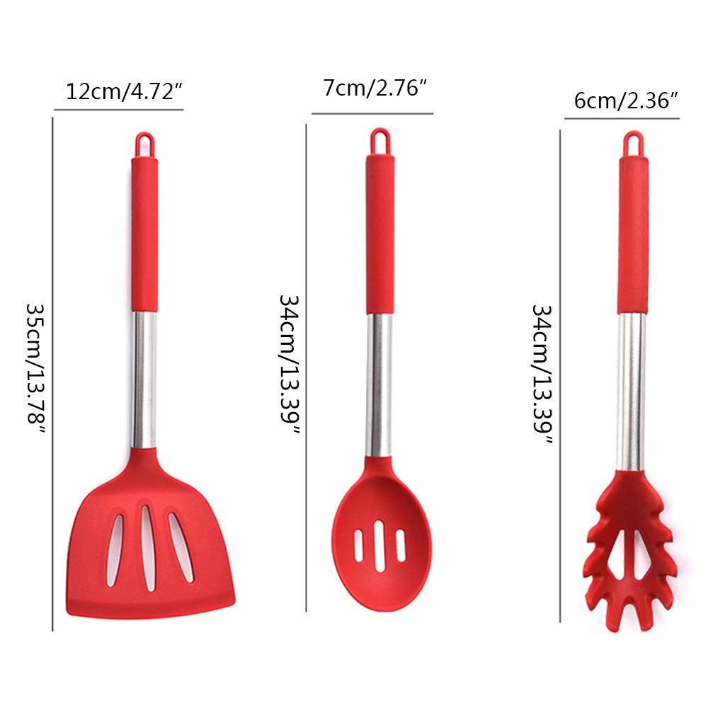 Kochutensilien, Küchenset, Edelstahlgriff, Kochgeschirr, Küchenspatel, Zubehör, Ray-Utensilien-Set