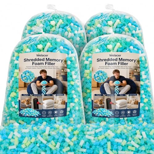 Welacer Sitzsack Füllung 9,07kg, Memory-Schaumstoff Nachfüllung – Ansicht 1