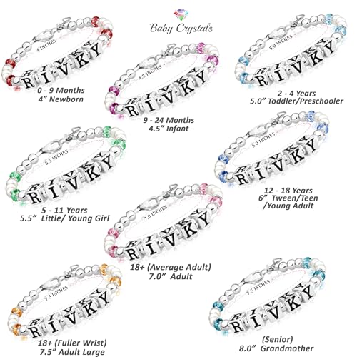 Personalized Brithstone Jewelry, Name Bracelet, Sterling Silver Initial Alphabet Beads, Birthstone Bracelet, Birthday Girl, Baptism Gifts Bracelets for Girls3