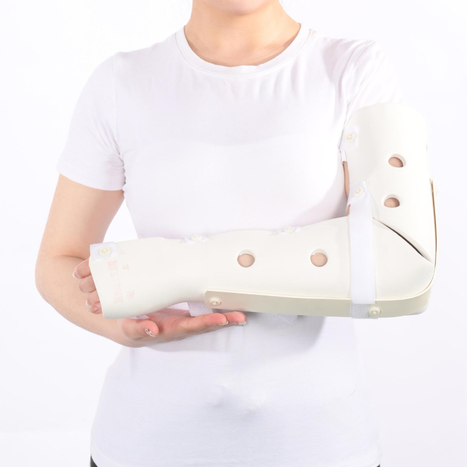 Tutore per Gomito Dell'avambraccio In Polimero, Staffa per Il Fissaggio di Lesioni Alla Frattura Dell'articolazione Del Gomito, Immobilizzatore per Stecca Del Gomito Traspirante e Leggero,R-S