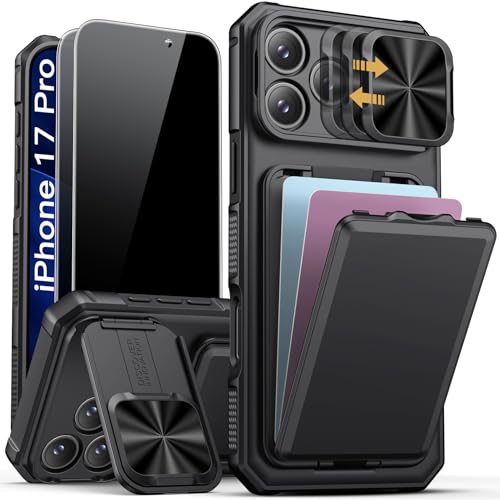 Image of SSLOTSCASE for iPhone 17 Pro Case with 2X Privacy Screen Protector, Black